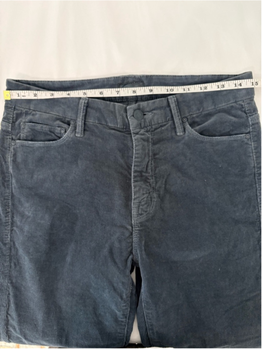 MOTHER High Waisted Looker Corduroy Pants Sz 29 (15”W) Hopscotch Indigo #327 EUC - Picture 11 of 13